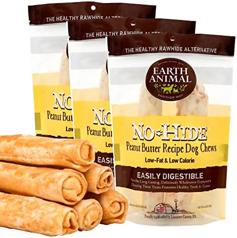 EARTH ANIMAL No Hide Medium Chicken Flavored Natural Rawhide Free Dog Chews Long Lasting Dog Chew Sticks | Dog Treats For Large Dogs | Great Dog Chews For Aggressive Chewers