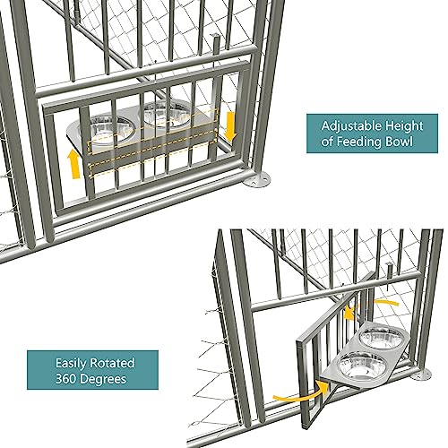  Tmsan Dog Kennel Outdoor, Dog House With Waterproof Roof & Secure Lock, Large Dog Crate Fence, Outside Pet Playpen For Chicken, Rabbit, Cat, 6.67ft