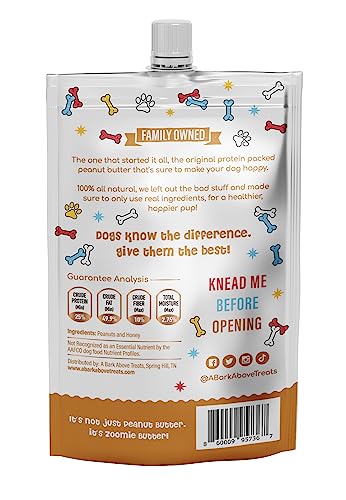  Lick Mat & Zoomie Butter Original Dog Peanut Butter Squeeze Pack (2 Pack + Spatula Included) Slow Feeder, Travel Friendly, Easy To Squeeze