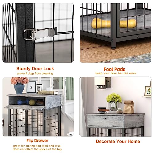  ACQUIRE Dog Crates For Small Dogs Wooden Dog Kennel Dog Crate End Table, Nightstand (Color : D, Size : As Shown)