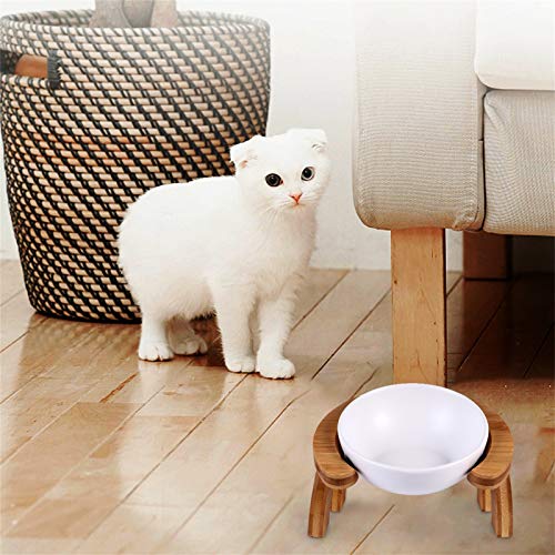  Pet Bowl 1 Set Pet Feeding Bowl Cat Bowl And Wooden Bracket Anti- Skid Pet Food Water Bowl