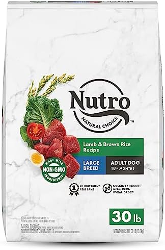  NUTRO NATURAL CHOICE Large Breed Adult Dry Dog Food, Lamb & Brown Rice Recipe Dog Kibble, 40 Lb. Bag