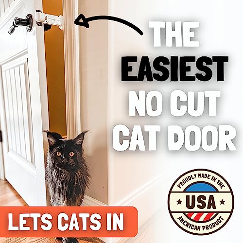  Door Buddy Door Prop For Cats - Easiest Cat Door Latch Holder To Keep Interior Door Open For Pets - Dog Proof Cat Feeding Station & Litter Box - Strong & Portable Door Stopper & Pet Gate Alternative
