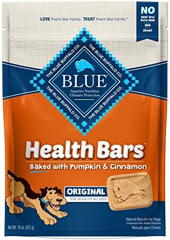  Blue Buffalo Health Bars Mini Natural Crunchy Dog Treats Biscuits, Apple & Yogurt 32-oz Box