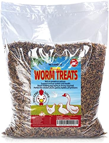  Petamore 10 Lbs Dried Grubs For Chicken -Alternative To Dried Mealworms-Dried Black Soldier Fly Larvae For Laying Hens Backyard Flock Party Poultry, Reptiles,Amphibian, Etc