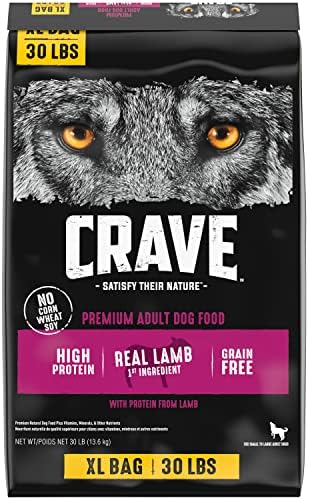  CRAVE Grain Free High Protein Adult Dry Dog Food With Lamb, 4 Lb. Bag