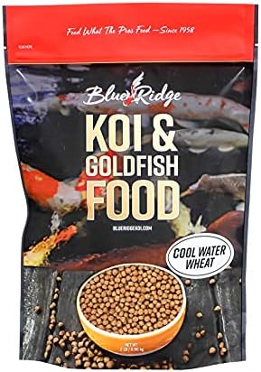  Blue Ridge Fish Food [2lb], Cool Water Wheat Formula Floating 3/16" Pellet, Koi And Goldfish