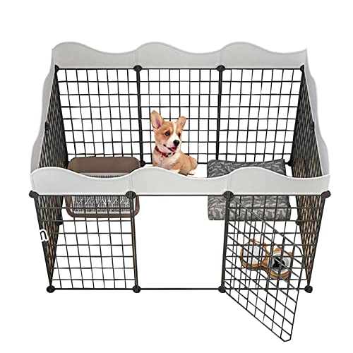  Indoor Dog/Puppy Playpen - Pet Playpen | Small Animal Cage | Christmas Tree Fence | Portable Metal Yard Fence Small Animal Exercise Pen Yard Kennel Portable Metal Yard Fence Small Animal Exercise