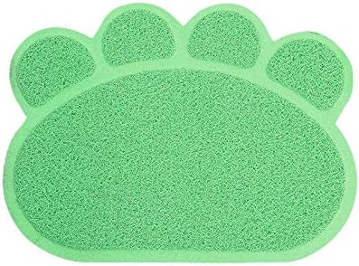  QCUTEP Pet Feeding Mat, Pet Litter Mat PVC Non-Slip Litter Tray Mat Waterproof Claw-Printed Pet Litter Pads For Cats Dogs And Puppies 40 X 30cm