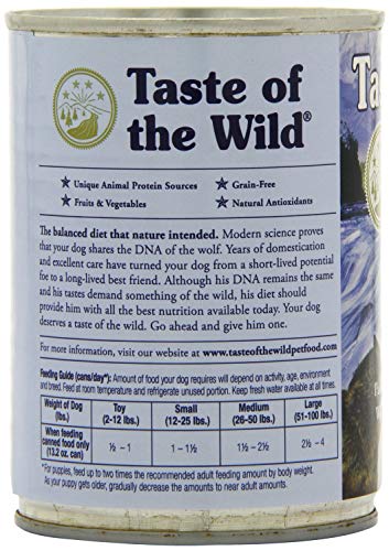  Taste Of The Wild Grain-Free Canned Dog Food Variety Pack - Wetlands, Pacific Stream, High Prairie, And Sierra Mountain Pack Of 12, 13.2 Ounce Cans By Taste Of The Wild