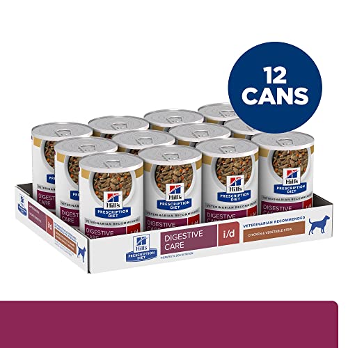  Hill's Prescription Diet I/d Digestive Care Chicken & Vegetable Stew Canned Dog Food, Veterinary Diet, 12.5 Oz., 12-Pack Wet Food
