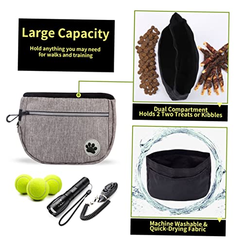  Hohopeti Pet Treat Bag Snack Pouch Dog Walking Food Bag Dog Training Waist Bag Puppy Treat Pouch Pet Training Waist Bag Pet Training Waist Pouch Waist Purse Dog Waist Bag Pet Snack Bag Grey