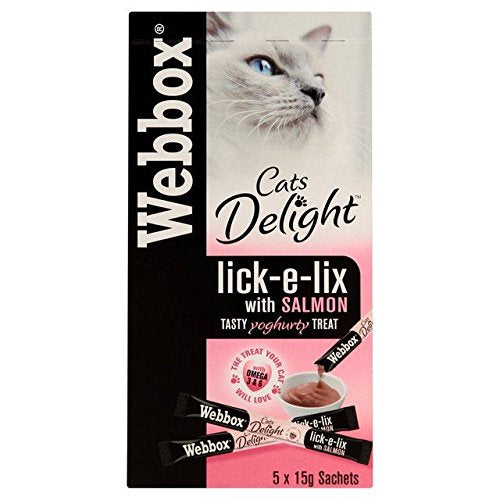  Webbox Lick-e-Lix Yoghurty Treat With Salmon 5 X 15g Sachets (Pack Of 6)