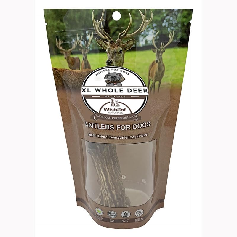  WhiteTail Naturals | Premium Deer Antlers For Dogs (Extra Large) | All Natural Antler Dog Chew | Naturally Shed, Long Lasting Chew Bone, Made In USA
