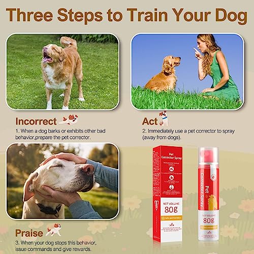  PET Corrector Dog Trainer, 80ml 4 Pack Pet Corrector Spray For Dog To Stops Barking, Jumping Up, Place Avoidance, Food Stealing, Dog Fights, Attacks & Unwanted Dog Behaviour. Safe, Humane & Effective