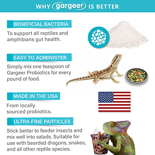  Gargeer Reptile Probiotics. Improve Appetite, Digestion And Boost Immune System. Supplement 10-12 Pounds Of Food With Our 2 Oz Bag. Enjoy!