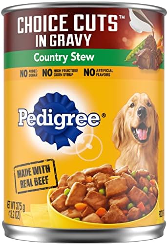  PEDIGREE CHOICE CUTS IN GRAVY Adult Canned Soft Wet Dog Food Variety Pack, Prime Rib, Rice & Vegetable Flavor And Roasted Chicken, Rice & Vegetable Flavor, 13.2 Oz. Cans (Pack Of 12)