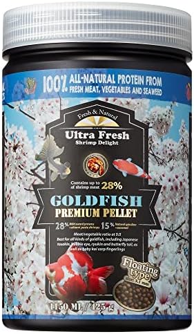  Ultra Fresh Floating Goldfish Food, Color Enhancing, Balanced Diet, All Natural Ingredients, Clear Water Formula, Goldfish Premium Pellet, 15 Oz