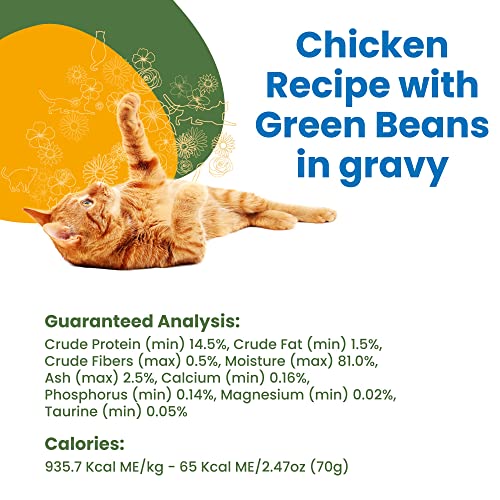  Almo Nature HQS Complete Chicken With Green Bean In Gravy Grain Free Wet Canned Cat Food (Pack Of 24 X 2.47 Oz/70g ) (1704)