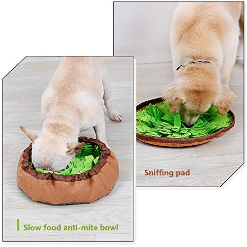  AWOOF Pet Snuffle Mat For Dogs, Interactive Feed Game For Boredom, Encourages Natural Foraging Skills For Cats Dogs Bowl Travel Use, Dog Treat Dispenser Indoor Outdoor Stress Relief