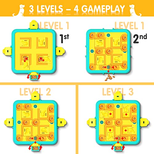  Dog Puzzle Toys, IFurffy Mentally Stimulating Toys For Dogs IQ Training, 3 In 1 Dog Puzzle For Large Medium Small Dogs, Dog Treat Puzzle For Slow Down Eating