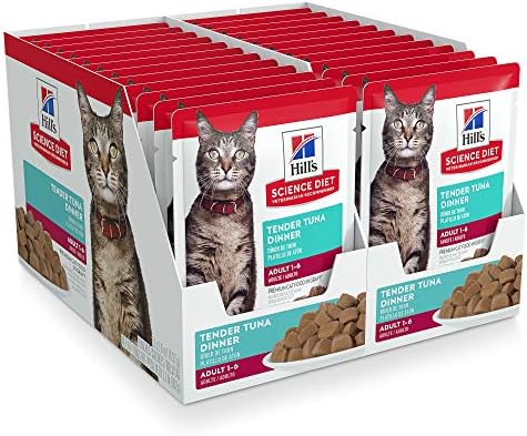  Hill's Science Diet Adult Wet Cat Food, Chicken & Spinach, 2.8 Oz. Pouch, 24-Pack