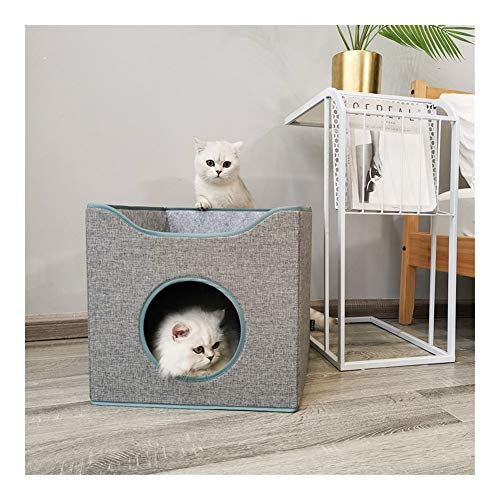  YangYan Folding Cat Nest Summer Closed Deep Sleep Four Seasons Universal Cat House Villa Pet Cat Bed Cat Mat Cat Cushion Cat Kennel (Size : 40 40 36cm)