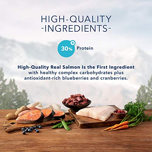  Blue Buffalo Wilderness High Protein, Natural Adult Dry Cat Food, Denali Dinner With Wild Salmon, Venison & Halibut 4lb