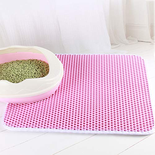  SONGBIRDTH Cat Litter Mat Double-Layer Waterproof Pad Pet Cleaning Supplies For Indoor,Breathable Cotton Blend,Removable Easy To Clean Blue M