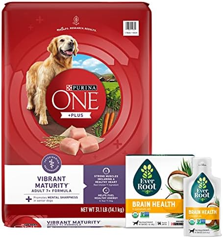  Purina ONE High Protein Dry Senior Dog Food Plus Vibrant Maturity Adult 7 Plus Formula - 16.5 Lb. Bag