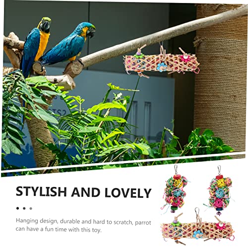  POPETPOP 3pcs Parrot Chew Toy Bird Toys For Parakeets Chewing Toys Bird Toys For Conures Chew Toys Indoor Playset Birds Toys Chewing Toys For Parrots Parakeet Swing Bird Foraging Toys Large