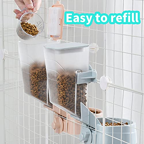 1L Automatic Rabbit Food Dispenser, Rabbit Food And Water Bowls, Small Pet Feeder With Lid, Great For Rabbits, Ferrets, Cats, Birds