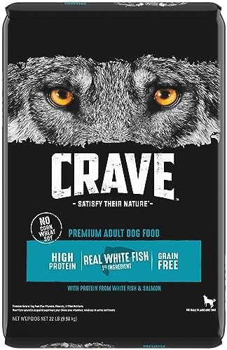  CRAVE Grain Free High Protein Adult Dry Dog Food, White Fish & Salmon, 12 Lb. Bag