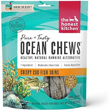  The Honest Kitchen Ocean Chews Hearty Wolffish Skins Dog Treats, 6 Oz (Beams)