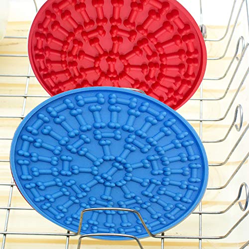  Dog Shower Licking Pad, Dog Peanut Butter Licking Pad Slow Feeder, Dog Pad Adsorbs To Wall For Grooming, Pet Bath And Dog Training (2 Pieces)