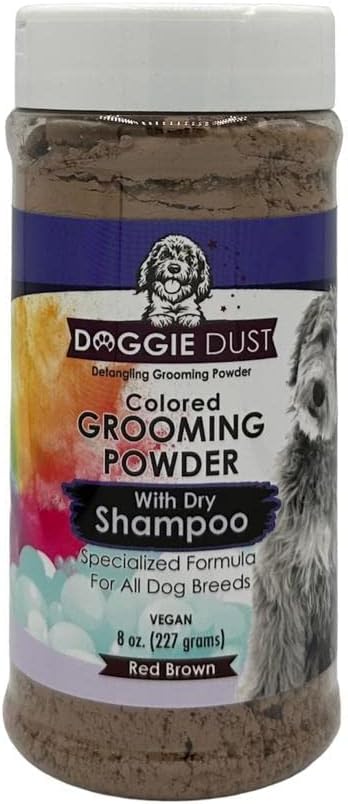  Doggie Dust Colored Grooming Powder With Dry Shampoo For Easy Brushing Of Dog Mats And Tangles, White 8oz