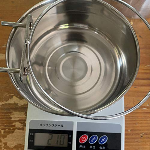 RiamxwR Pet Food Water Bowl With Clamp Holder Stainless Steel Coop Cup Hanging Feeder For Dog Bird Parrot Cat Rabbit Wall Mounted Pet Dog Cat Feeder Parrot Feeding Cups Birds Food Dish