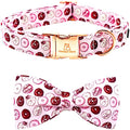  Lionheart Glory Dog Collar, Pink Dog Bow Collar For Female Dogs Collar With Bow Adjustable Bowtie Collar Cute Patterns For Small Dogs Pet Gift