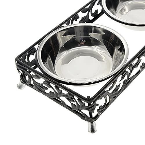  Saim Dog Bowls With Stand Stainless Steel Raised Food And Water Bowl For Small Pet Elevated Food And Water Feeder