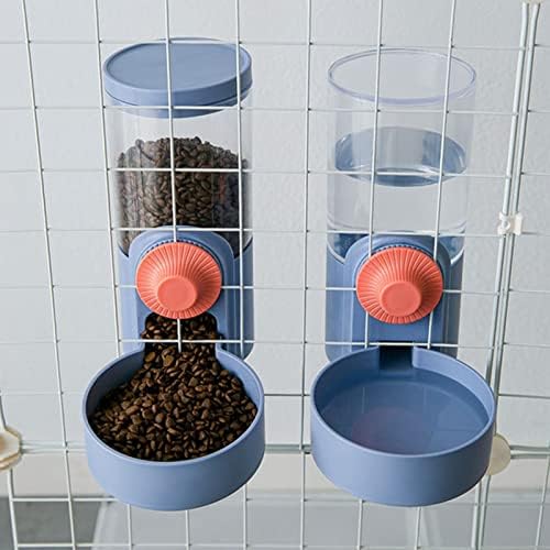  2pcs Automatic Hanging Pet Feeder Water Dispenser For Crates And Cages Removable Dog Bowl With Plastic Food Bowl For Cat, Puppy, Rabbit, Bird, Hamster (Color : Green)