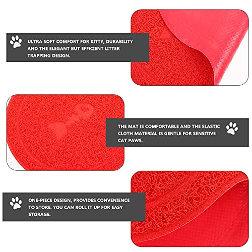  TEHAUX Cat Litter Box- 2 Pcs Cat Litter Trap Mat PVC Washable Cat Mat Pet Feeding Pad Placemat