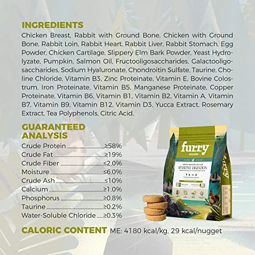  FURRY WONDER Freeze Dried Raw Cat Food Grain Free Mighty Nuggets For Cats 16oz Chicken Rabbit Recipe High Protein Dinner Patties For All Breeds And Life Stages