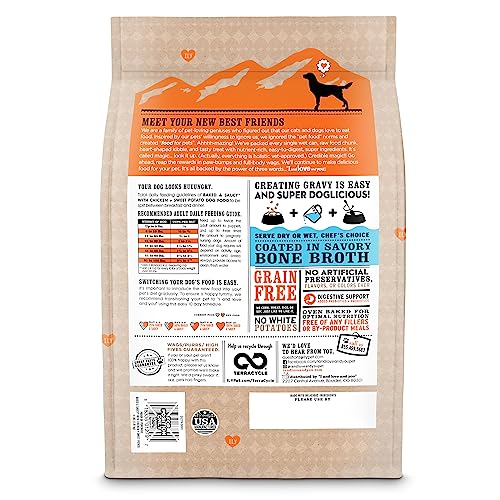  "I And Love And You" Baked And Saucy Dry Dog Food With Gravy Coating, Chicken And Sweet Potato Recipe, Grain Free, Coated In Bone Broth, Prebiotics And Probiotics, Real Meat, No Fillers, 4 Lb Bag