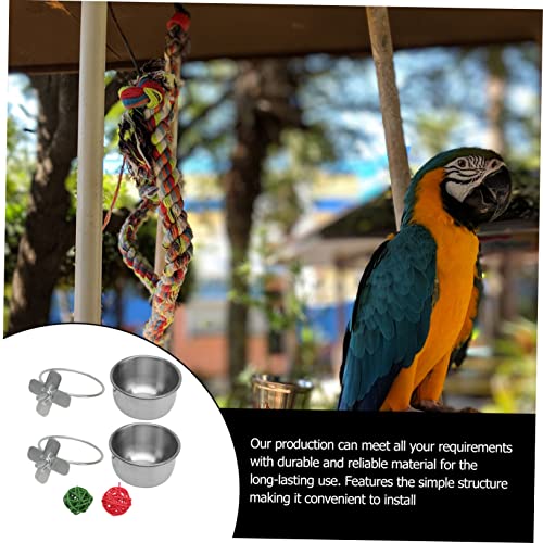  POPETPOP 1 Set Parrot Food Box Bird Feeder Food Chew Toys Food Toy Bird Food Dishes Chew Toys For Dogs Food Water Holder Parrot Eating Bowl Parrot Feeder Parrot Supply Tail Animal Cage