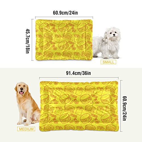  Food Hamburger Fries Dog Bed Cat Bed Soft Comfortable Pet Bed Non-Slip Calming Kennel Pad For Small Medium Large Dogs Cats 2116480