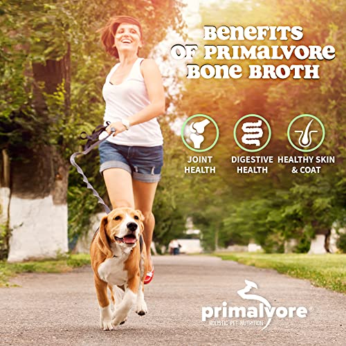  Primalvore All-Natural Duck Bone Broth For Dogs&Cats, Mobility Formula W/Collagen Peptides Supports Hip & Joints, Digestion, Skin&Coat And Hydration, Grain Free, Human Grade, Made In USA. Duck 2 Pack