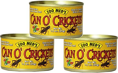  Zoo Med Laboratories Can O Crickets Pet Food, 1.2 Ounce Each (3 Pack)