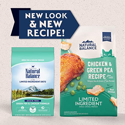  Natural Balance Limited Ingredient Adult Grain-Free Dry Cat Food, Green Pea & Chicken Recipe, 10 Pound (Pack Of 1)