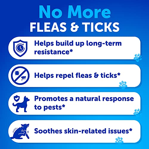  Flea And Tick Prevention For Dogs Chewables - Made In USA - Natural Flea And Tick Supplement For Dogs - Oral Flea Pills For Dogs - Pest Defense - All Breeds And Ages