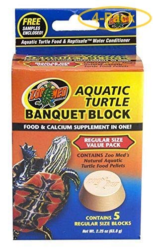  Zoo Med Aquatic Turtle Banquet Block Regular (5 Pack) - Pack Of 4